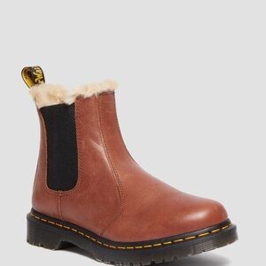 Dr. Martens Tan Leather Fur-Lined Boots